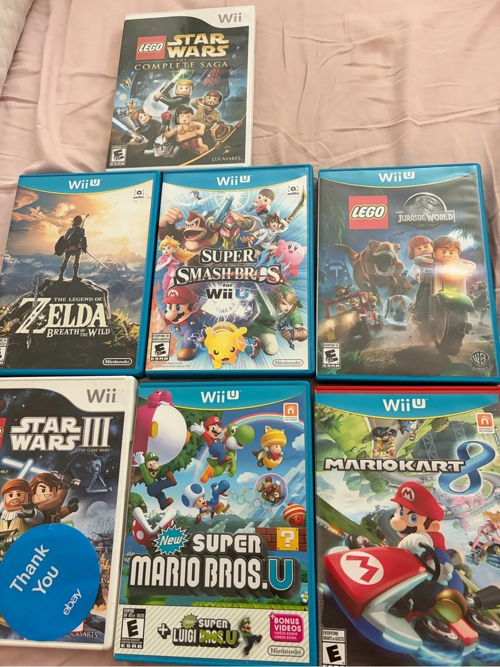 Nintendo Wii U Console & Gamepad Bundles Includes 7 Games & 2 Controllers